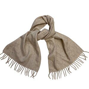 Echo Women's Cashmere Fringed Wrap Scarf One Size Beige Cozy Minimalist